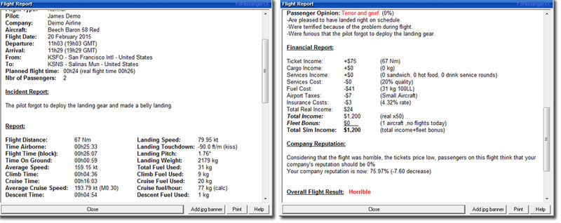 detailed flight log